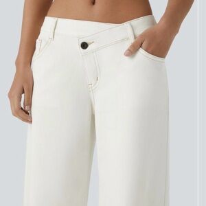 White Halara Wide Legged Jeans